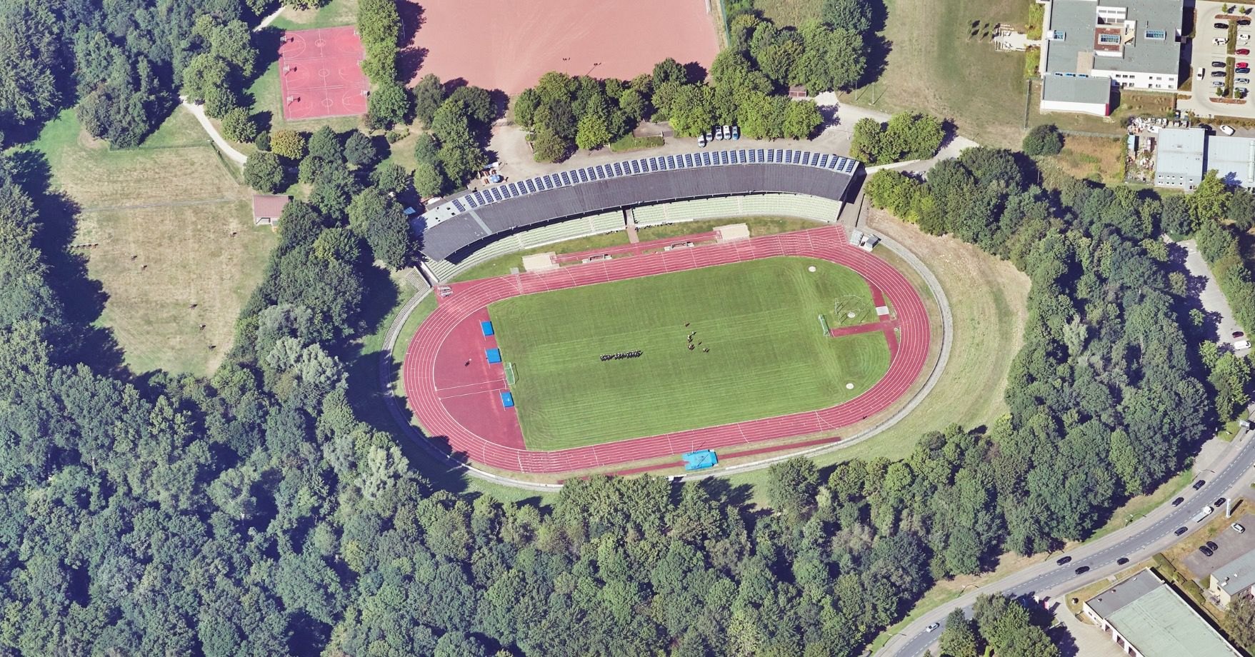 Leichtathletik-Stadion in Recklinghausen mit Laufbahn